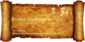 Kolba Zsuzsanna névjegykártya